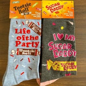 Tootsie Roll and Sugar Daddy Themed Socks NEW